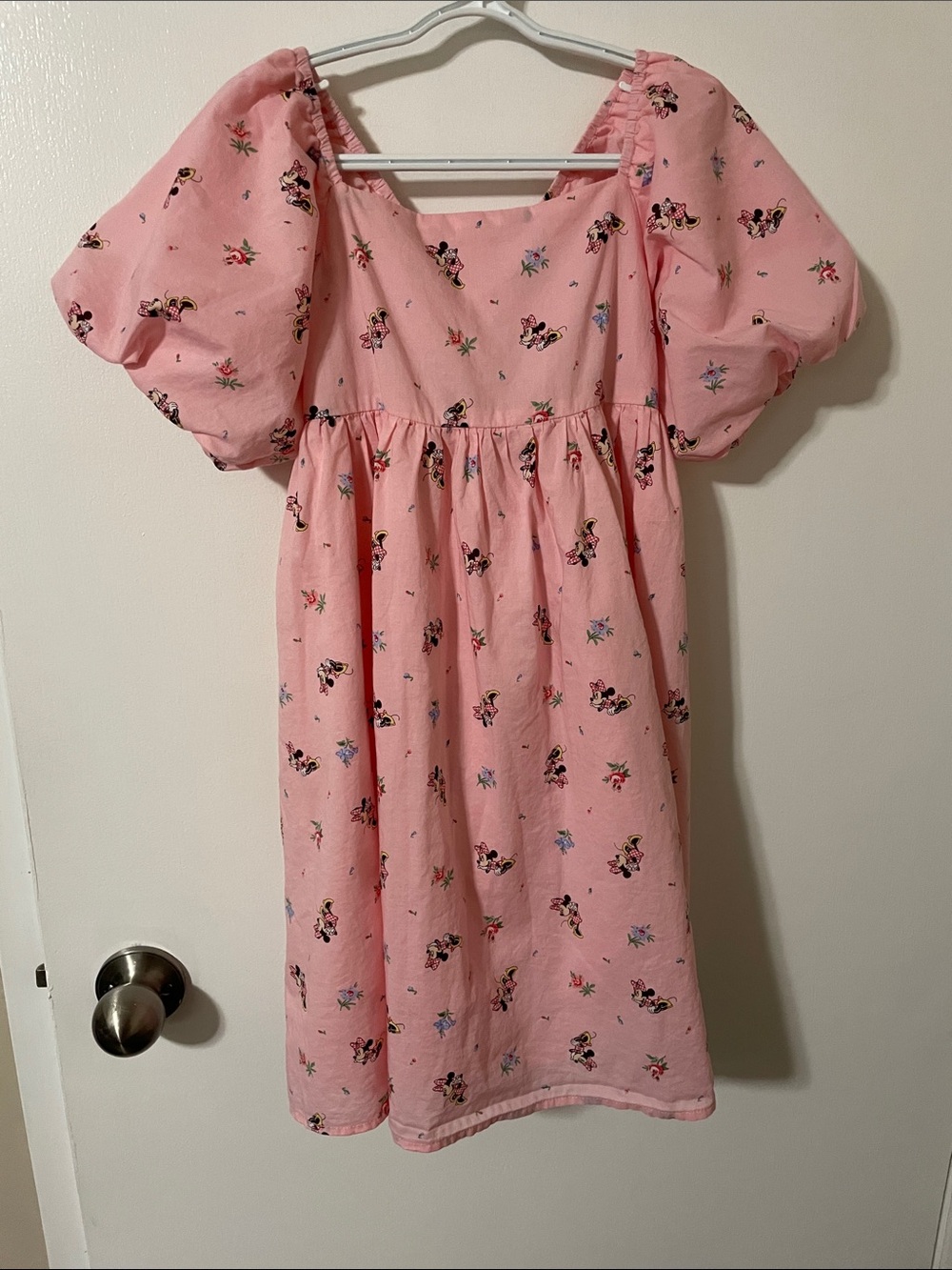 Disney x Jamie and Jack Pink Puff-Sleeve Cotton Dress with Print Size 8